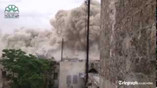 Syria footage emerges of Aleppo Carlton Hotel bomb blast [upl. by Volpe]