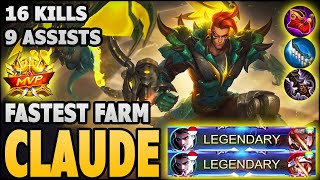 MLBB Top Global Claude Gameplay  16 Kills [upl. by Etnomaj]