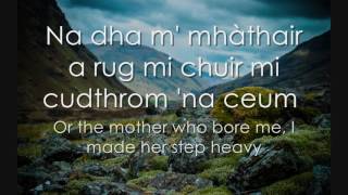 Mairead Nan Cuiread  Scottish Gaelic LYRICS  Translation [upl. by Bohlin776]