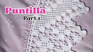 Puntilla para sabana de bebé a crochet paso a paso  Mantita para bebé  Parte 1 [upl. by Ahsinaj956]