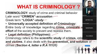 INTRODUCTION TO CRIMINOLOGY PART1NEW TOS [upl. by Saoj]