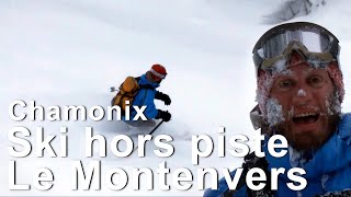 Ski hors pistes montagne Le Montenvers Chamonix MontBlanc par la forêt neige poudreuse [upl. by Waiter]