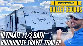 Ultimate 1 12 Bath Bunkhouse Travel Trailer  Keystone Bullet 330BHS [upl. by Krein]