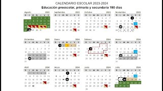 Calendario ciclo escolar 20232024 SEP  Anteproyecto [upl. by Eirb]