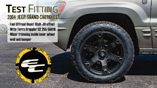 Test Fitting  2004 Jeep Grand Cherokee w 18quot Fuel Beast amp 29quot Nitto Terra Grappler G2 [upl. by Yraht429]