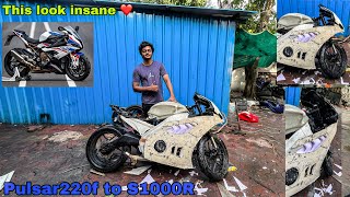 Bajaj Pulsar220f to BMW S1000R pannel me banaya dolphin inspired cuts 🚀🤯 [upl. by Clarette74]