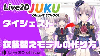 衣装替えモデルの作り方 ダイジェスト【Live2DJUKU】 [upl. by Carree792]