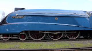 Mallard leaves the National Railway Museum [upl. by Adnihc]