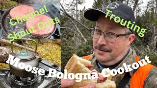 Moose Bologna Cookout and Trouting  Channel Shout Outs moose bologna cooking newfoundland [upl. by Onafets]