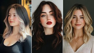 Winter Hairstyle Ideas 2024  2025 Long Bob Messy Layered Bob Hair Color Ideas For Spring 2024 [upl. by Leodora265]