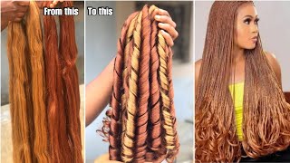 How to make French Curls Curly hair curly Braids using a braided hair [upl. by Dorothea]