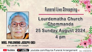 Mrs Philomina Joseph 80  Funeral Ceremony Live [upl. by Annair]