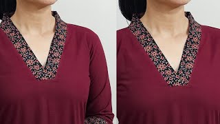 Very Easy V Collar Neck Cutting And Stitching [upl. by Lia]