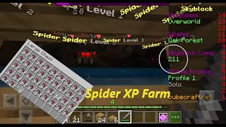 Easy Spider Spawner XP Farm  Cubecraft Skyblock 3  MCPE [upl. by Danyluk]