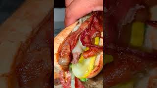 Bacon TRIPLE Cheesesteak foodvlog foodreview foodshorts cheesesteak foodshorts shorts [upl. by Nigen]