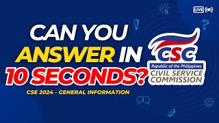 CSE 2024  General Information  Can You Answer in 10 SECONDS [upl. by Faden990]