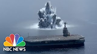 Must See Massive Underwater Explosions From Navy Aircraft Carrier Test [upl. by Eceinaj429]