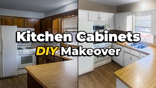 DIY Kitchen Cabinet Makeover  START TO FINISH [upl. by Ahcilef]