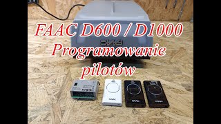 15 FAAC D600  D1000 Programowanie pilotów FAAC SLH868MHz  Remote Programming eurobram [upl. by Tinor]