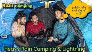 Group Camping In Heavy Rain amp Lightning Thunderstorm Relaxing Rain Sound During Camping vlog [upl. by Jefferson]