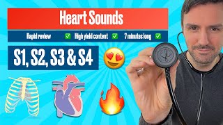 Heart sounds for beginners 🔥 🔥 🔥 S1 S2 S3 amp S4 heartsounds [upl. by Marline]