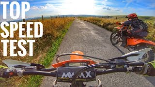 KTM 250 EXC TOP SPEED TEST [upl. by Wolram122]