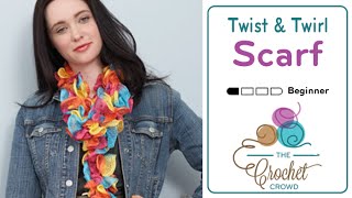 Knit Twist amp Twirl Scarf Pattern  BEGINNER  The Crochet Crowd [upl. by Epuladaugairam]