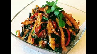 Baqlajonli salat  Салат из баклажанов  Eggplant salad [upl. by Halona]