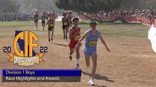 2022 XC  CIF State  08 Div 1 Boys 3 Views of Race Awards [upl. by Kciredes530]