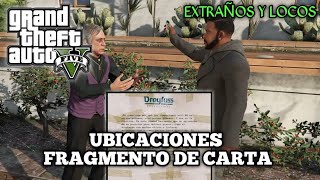 GTA 5  Todas las ubicaciónes de fragmentos de carta  Extraños y locos [upl. by Novad357]