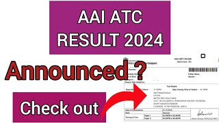 AAI ATC Result 2024  How To Check AAI ATC 2024 Result [upl. by Assiren]