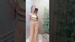 Look com calça pantalona youtube moda fashion shorts [upl. by Alboran759]