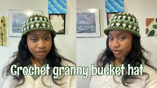 Crochet granny bucket hat tutorial [upl. by Eirrac2]