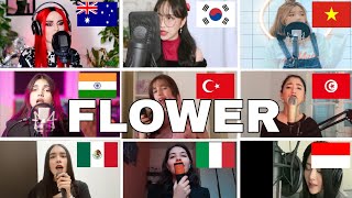 Who Sang It Better  JISOO  ‘꽃FLOWER’ from different country AustraliaIndiasouth Korea [upl. by Coralie534]