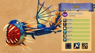 Exotic Whispering Death Grade 1000  PvP Elite Dragon Brawl  Dragons Rise of Berk [upl. by Elagibba]