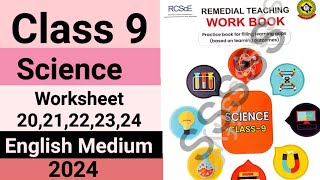 Class 9 science English Medium remedial teaching workbook worksheet 2021222324  class 9 science [upl. by Karlik]