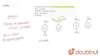 Arrange the following in the increasing order of their basicities I pToluidine II [upl. by Marucci]