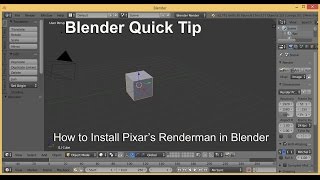 How toBlender Quick tip How to Install Pixars Renderman in Blender [upl. by Darci]