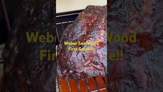 New Weber SearWood First Smoke Pork Shoulder [upl. by Anrym]