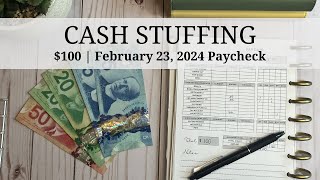 Cash Stuffing 100  Feb 23 2024 Paycheck [upl. by Wiggins]