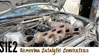 S1E2 Removing The Catalytic Converters BMW 330xi E46 [upl. by Yeldua]