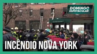 Incêndio em Nova York nos EUA deixa 19 mortos [upl. by Hammond]