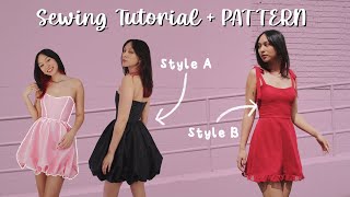 Bubble Dress Sewing PATTERN amp Tutorial  ALine Ruffle Dress Sewing PATTERN amp Tutorial [upl. by Genet]