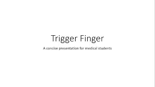 Trigger Finger Stenosing Tenosynovitis Orthopedics [upl. by Sices]