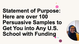 The Perfect Statement of Purpose Tips amp Many Real Samples for All Programs [upl. by Valtin]