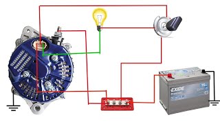 how to Connection 3 pin Alternator  3 Wire Alternator Wiring Diagram [upl. by Main]