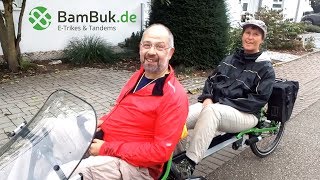 BamBuk ETrike Tandem Test Drive 30092017 [upl. by Ayocat]