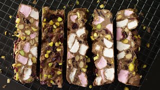 Christmas Rocky Road Recipe  Exclusively Food [upl. by Berlyn42]