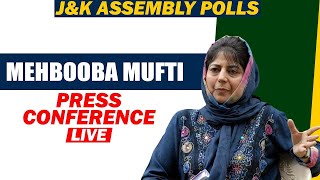 LIVE JampK Assembly Election Results  PDP Chief Mehbooba Mufti Press Conference Congress BJP NC [upl. by Annairoc]