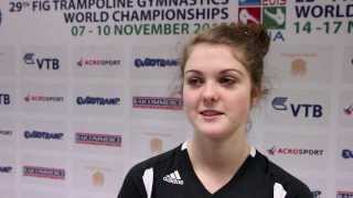 Canadas Lexi Giesbrecht qualifies 1st in womens double mini at 2013 world trampoline championships [upl. by Hartman322]